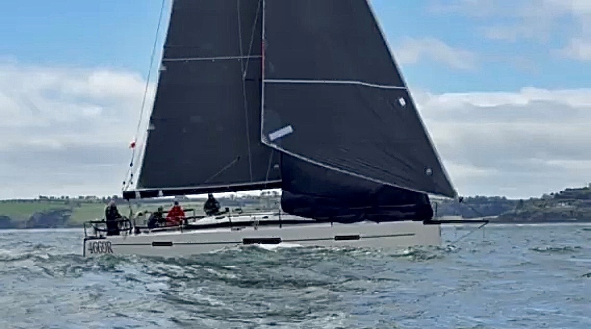 Pata Negra finishing the K2Q in Cork Harbour